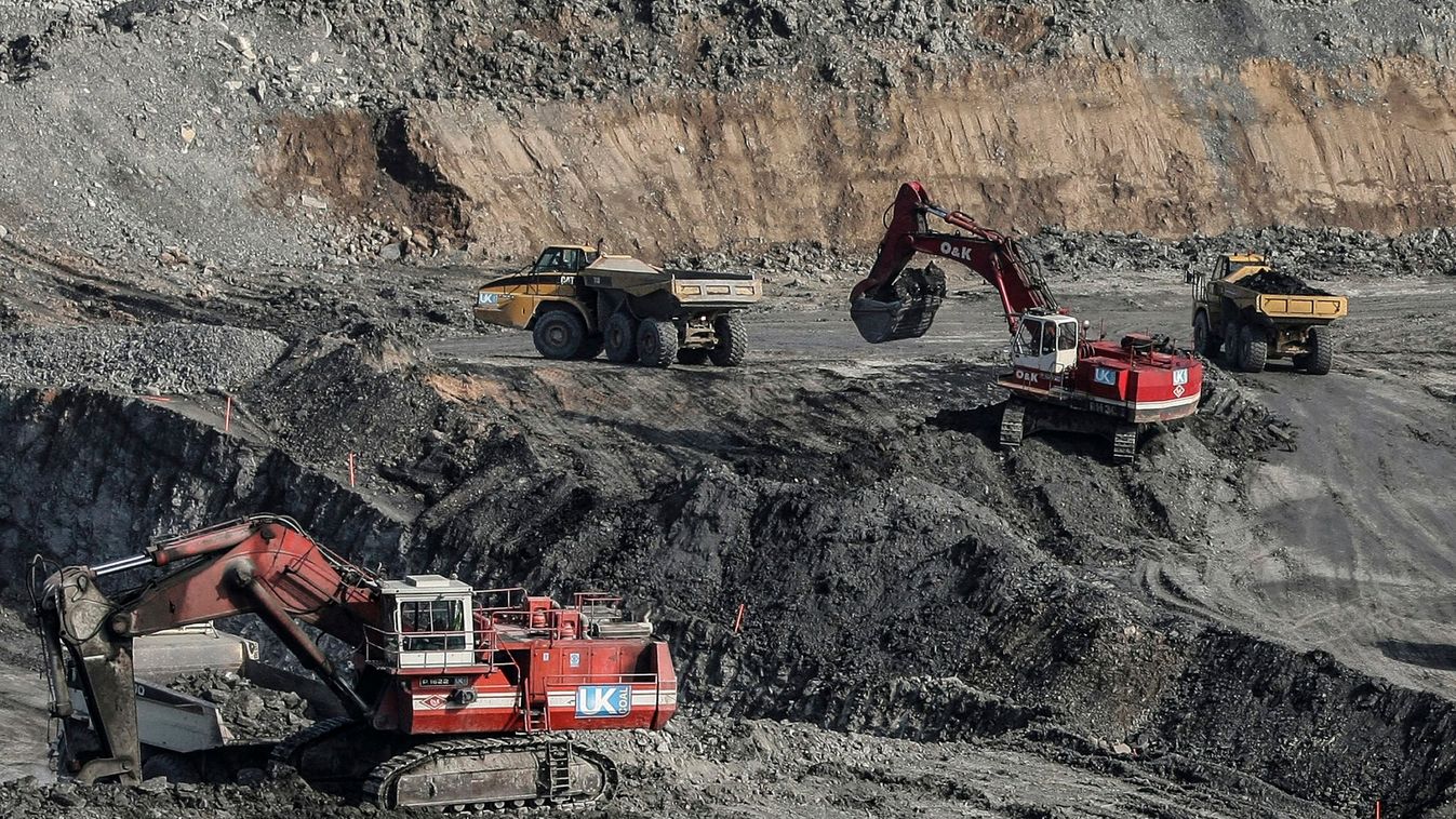 Excavators work at UK Coal's Cutacre surface mine near Bolton