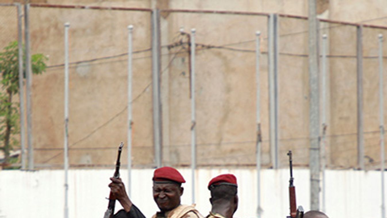 Malian army soldiers are seen at the Independence Square after a mutiny, in Bamako