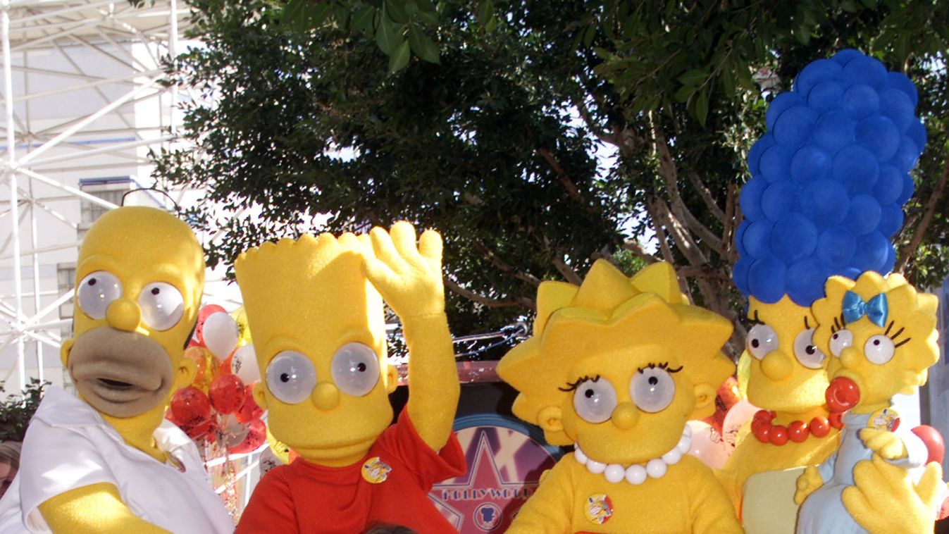 Animated characters from "The Simpsons" pose with their star on the Hollywood Walk of Fame, Janaury ..