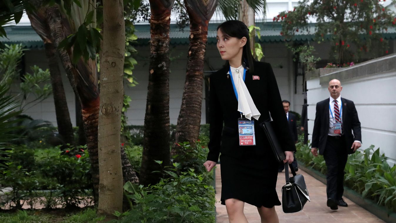 Kim Yo Jong, sister of North Korea's leader Kim Jong Un and first vice department director of the ruling Workers’ Party’s Central Committee, looks on in the garden of the Metropole hotel during the second North Korea-U.S. summit in Hanoi