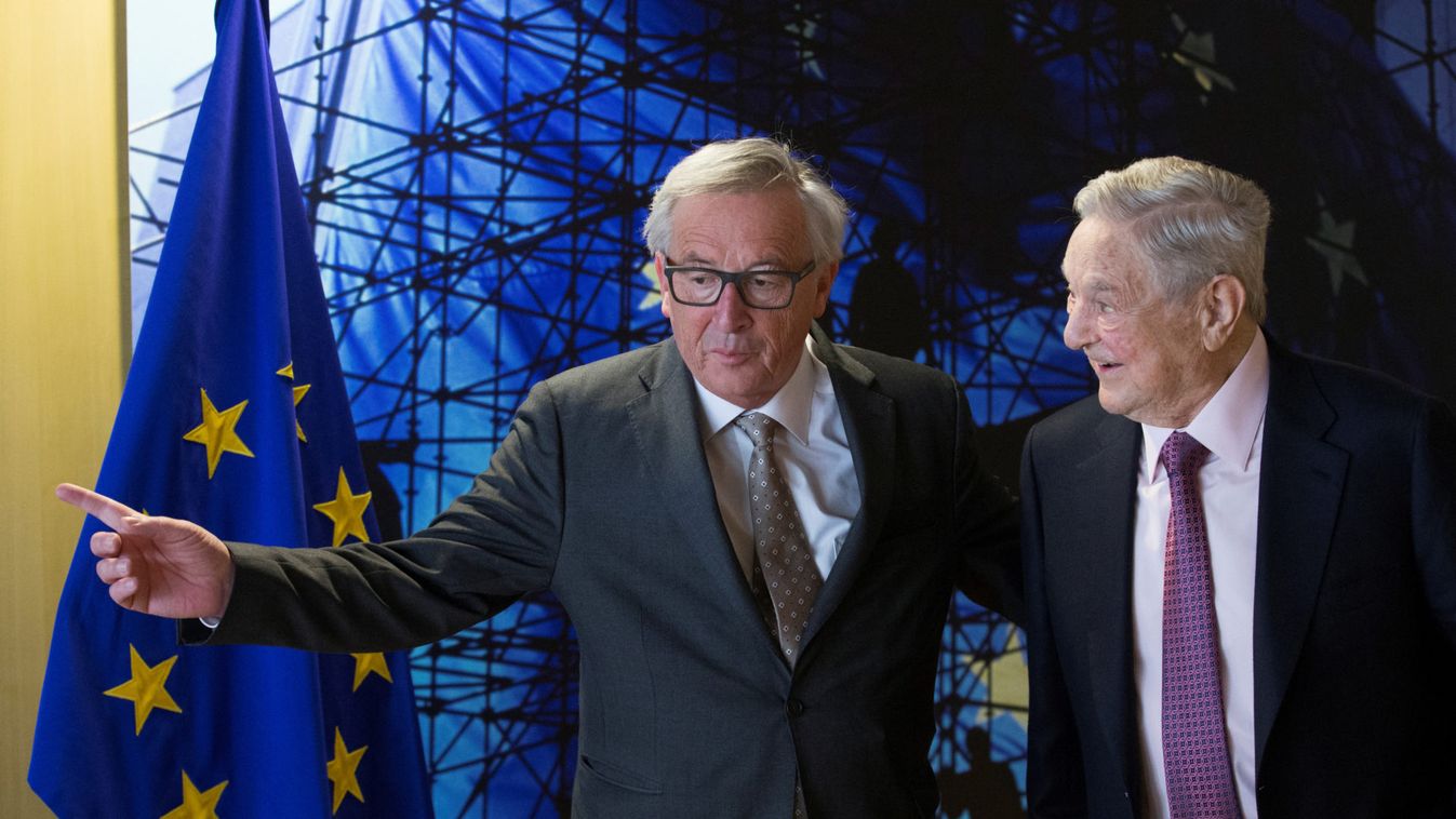 EU Commission President Jean-Claude Juncker meets US financier George Soros as part of consultations on a new Hungarian law that has threatened to force the closure of a university he funds prior to a meeting in Brussels