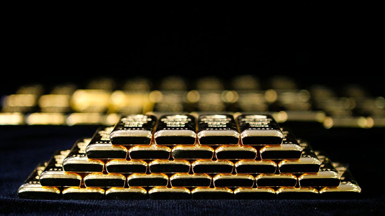 Gold bars are seen at the Austrian Gold and Silver Separating Plant 'Oegussa' in Vienna