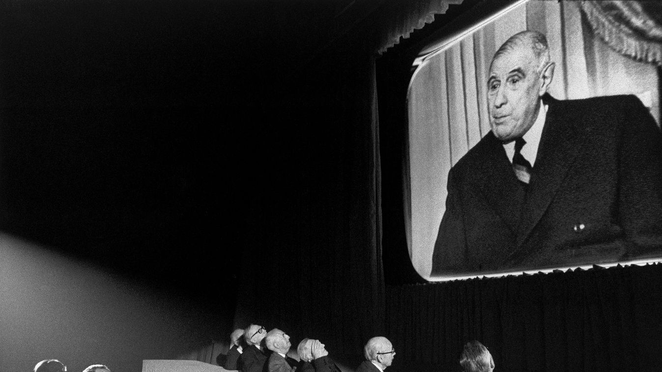 General Charles De Gaulle Giving a Televised Speech