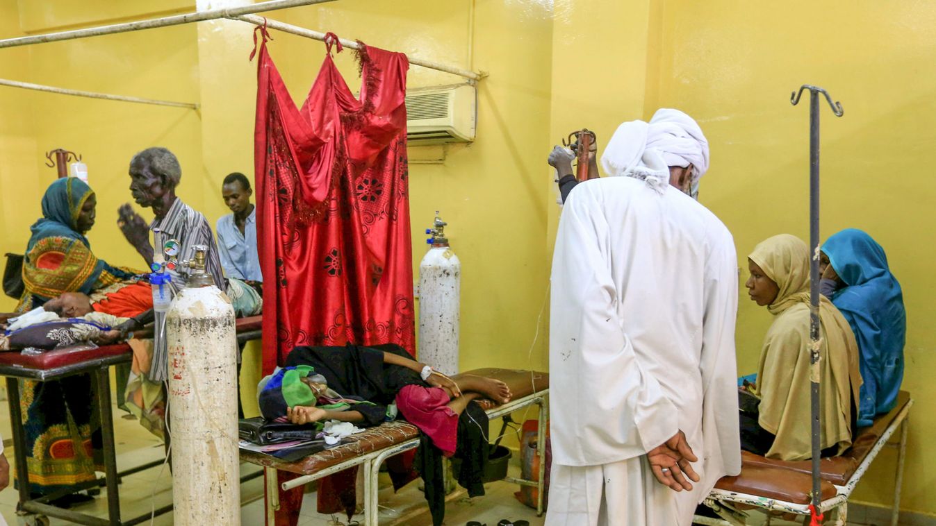 Victim of violence in the crackdown on Sudanese protesters lays down inside a ward receiving treatment in a hospital in Omdurman