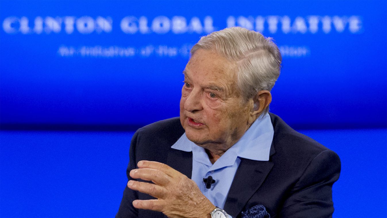 Billionaire hedge fund manager George Soros speaks during a discussion at the Clinton Global Initiative's annual meeting in New York