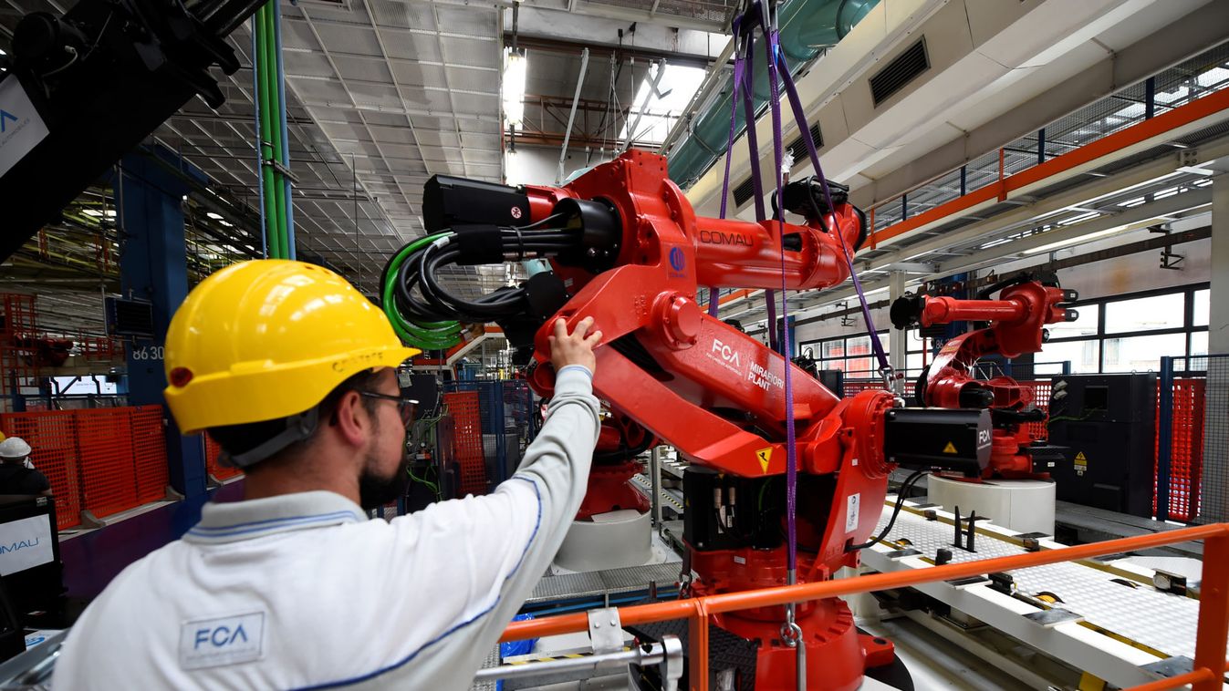 Ceremony to mark the installation of the first robot on the production line for the new electric Fiat 500 BEV at the Mirafiori industrial complex on the 80th birthday of the plant