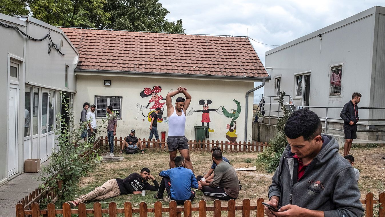 Migrants take a rest at One Stop Center for Migrants in Subotica