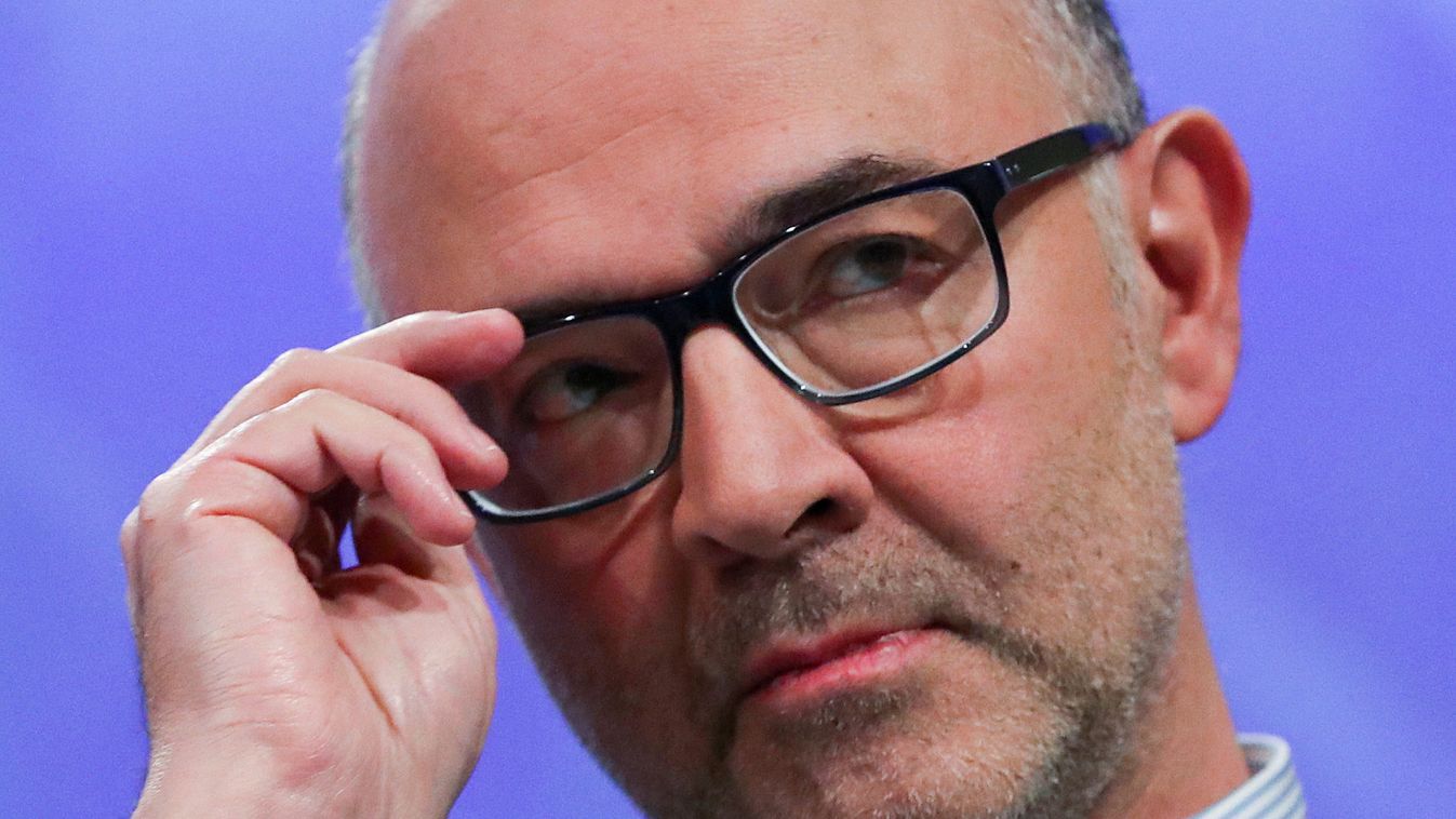 European Commissioner for Economic and Financial Affairs Pierre Moscovici holds a news conference in Brussels