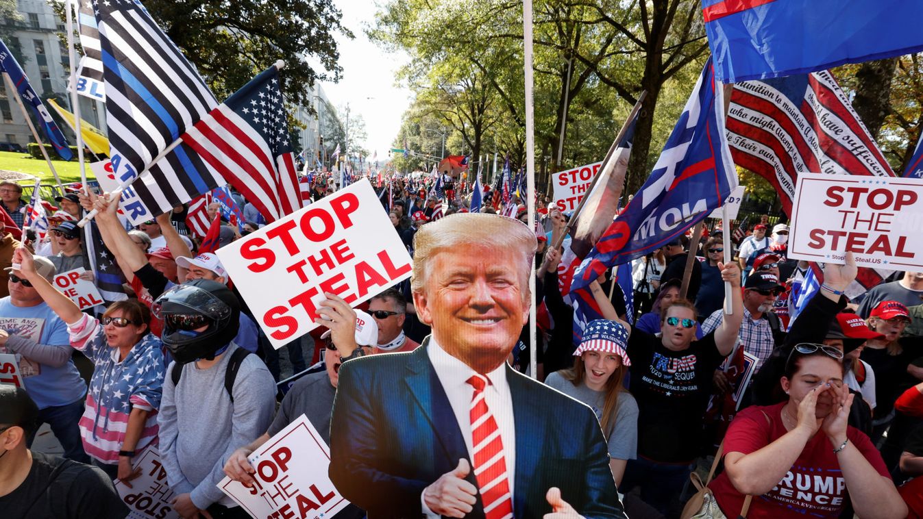 Supporters of U.S. President Trump protest in Atlanta, Georgia