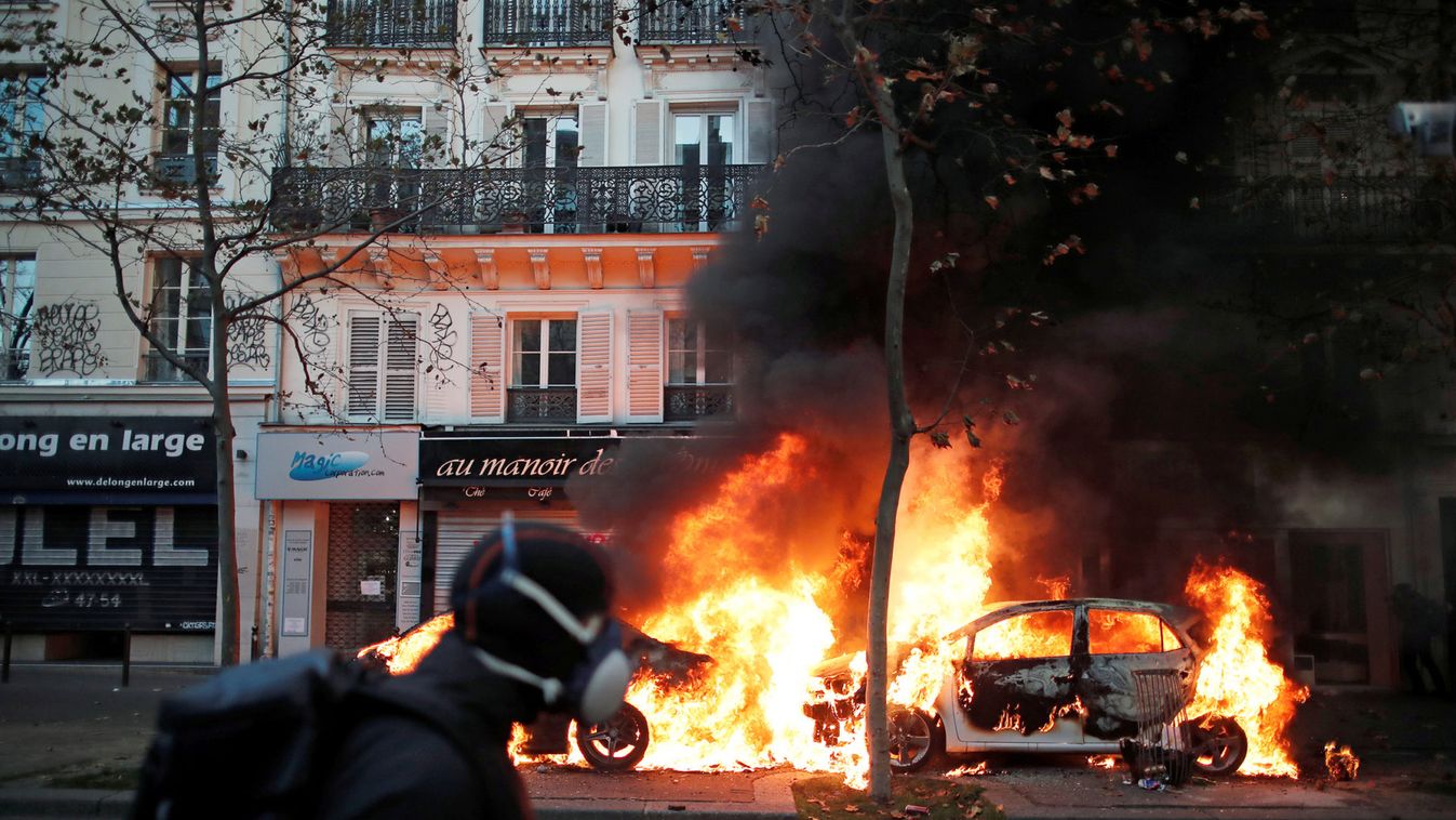 Protests over proposed curbs on identifying police, in Paris