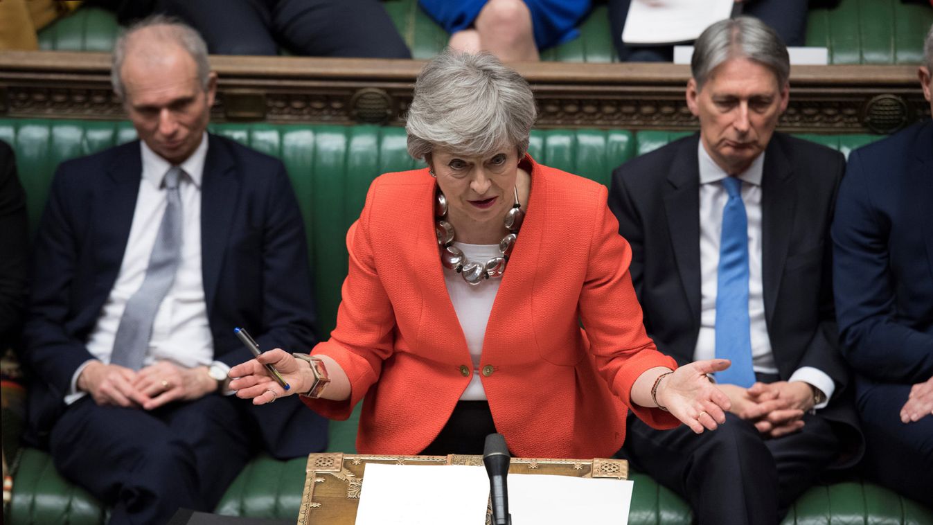 Britain's Prime Minister Theresa May speaks in Parliament in London