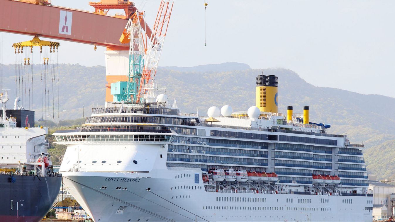 Cruise ship 'Costa Atlantica' morrs at a port in Nagasaki