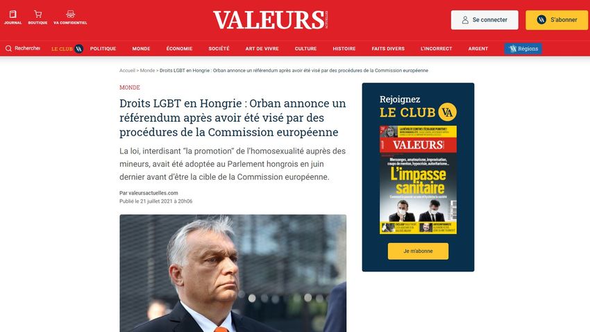 Egy francia lap olvasói Orbán Viktort és a gyermekek jogairól szóló magyar népszavazást támogatják