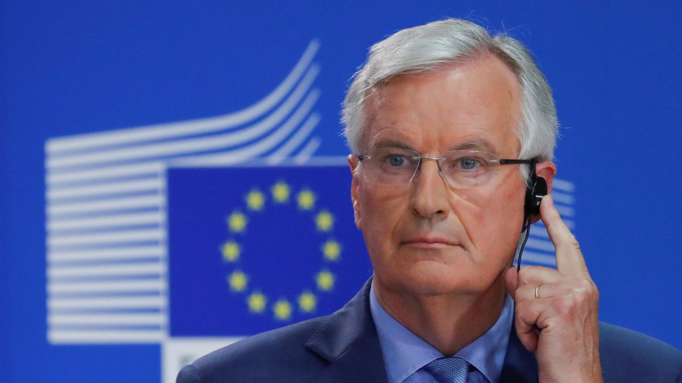 Britain's Secretary of State for Exiting the European Union Dominic Raab and European Union's chief Brexit negotiator Michel Barnier hold a joint news conference in Brussels