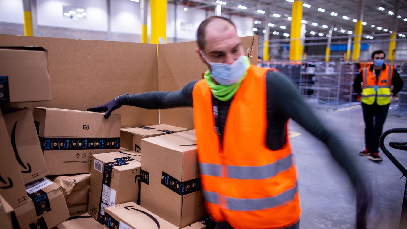 Parcel distribution center of the online retailer Amazon