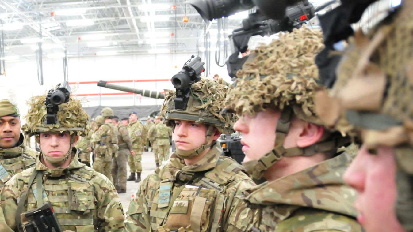 British Defence Secretary Williamson visits UK troops of the NATO eFP battle group in Tapa