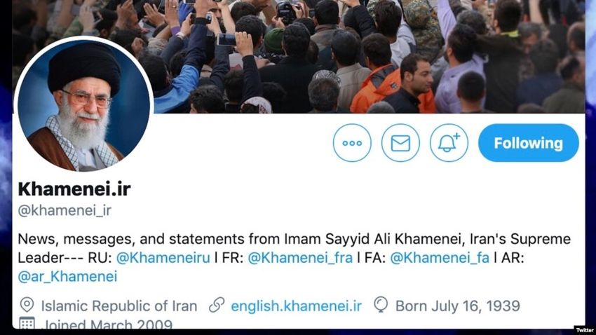 Irán legfelsőbb vezetőjére is lecsapott a Twitter