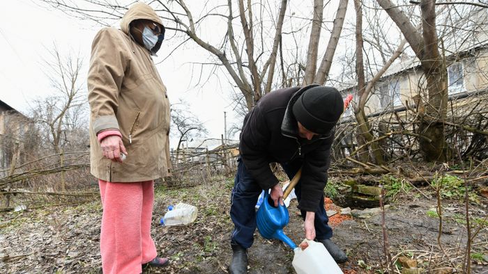 Aftermath of the alleged shellings in Donetsk