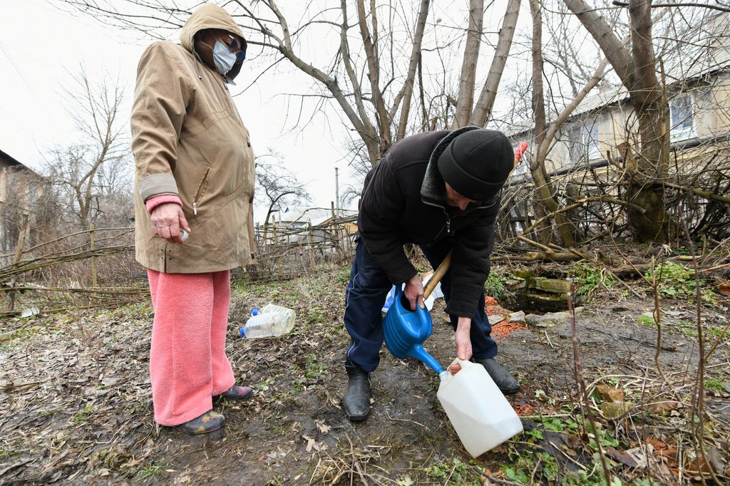 Aftermath of the alleged shellings in Donetsk