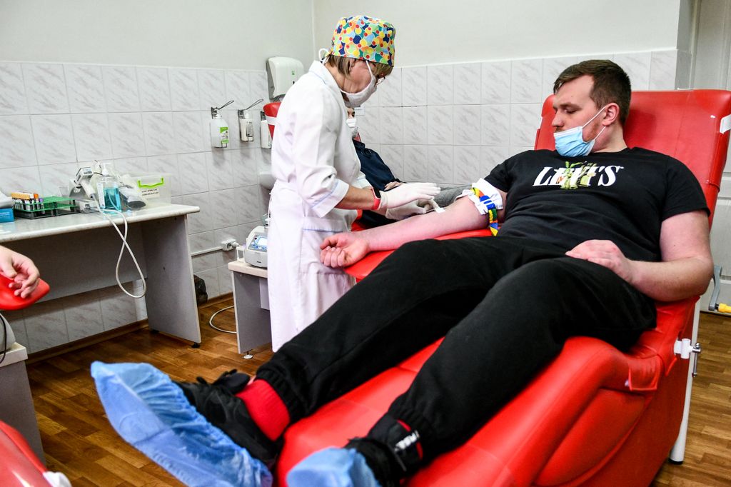 Blood center in Zaporizhzhia, Ukraine