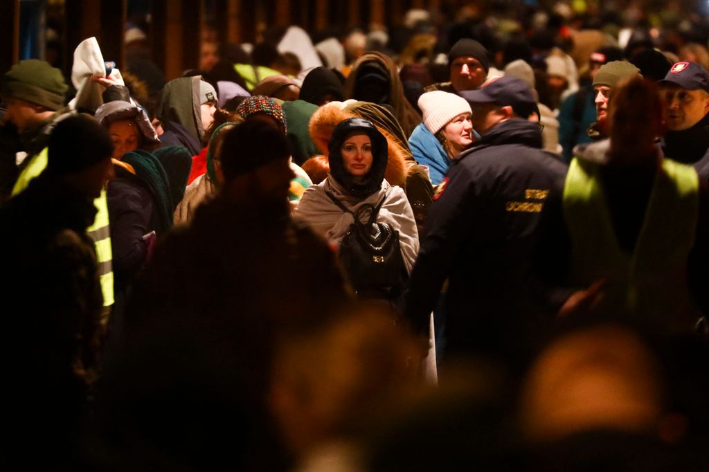 Ukrainians Arrive At The Train Station In Poland