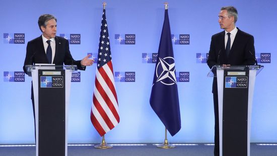 A NATO összehangolt válaszáról egyeztetett Blinken és Austin Stoltenberggel