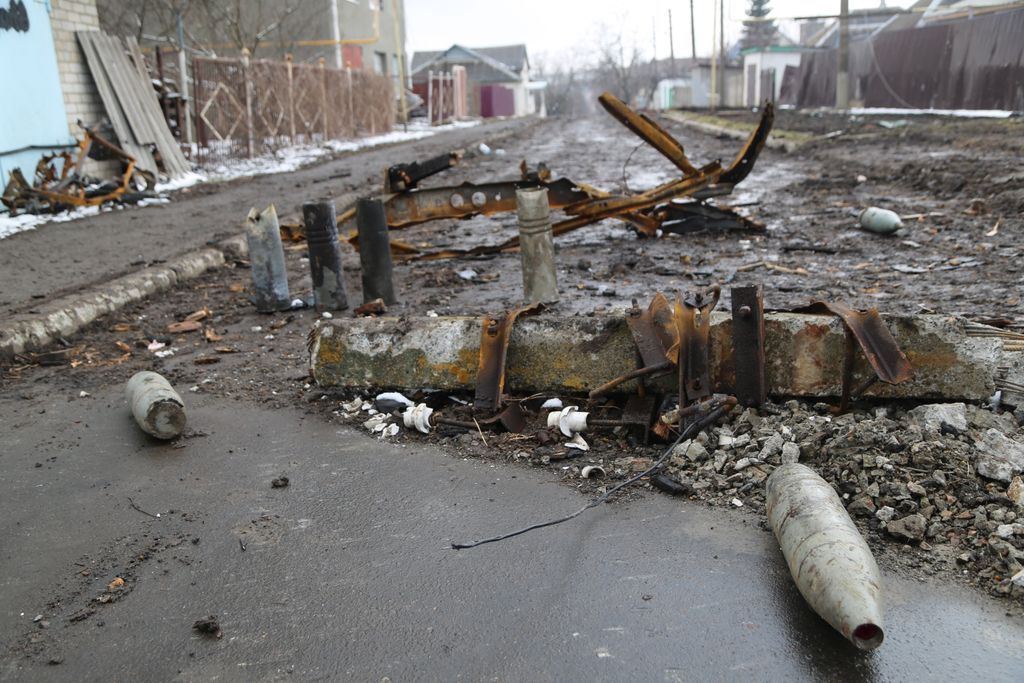 Damage after shelling in Donetsk