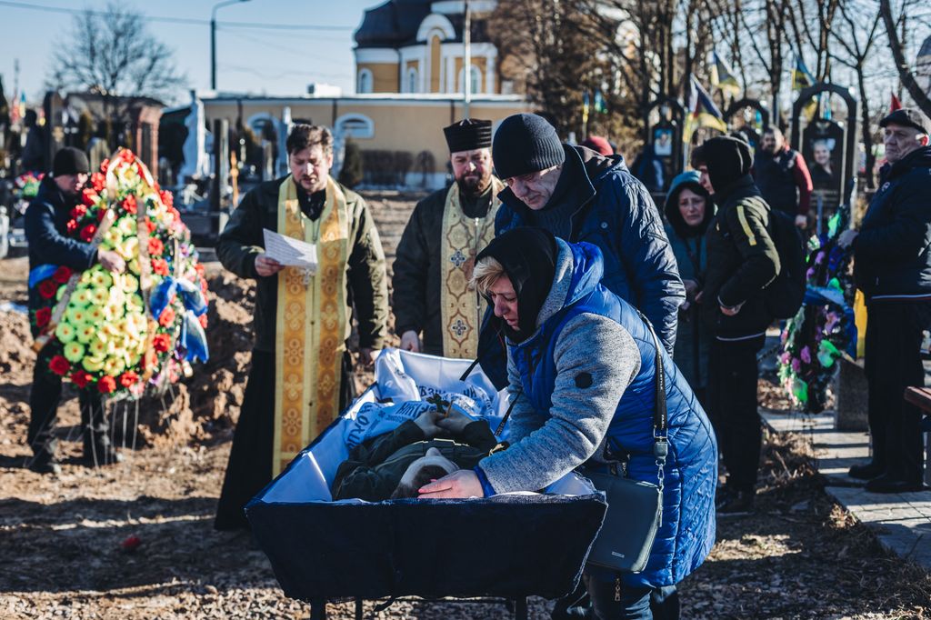 Funeral for deceased Ukrainian soldier in Kyiv