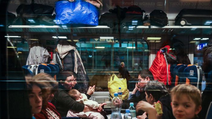 Ukrainians Arrive At The Train Station In Poland