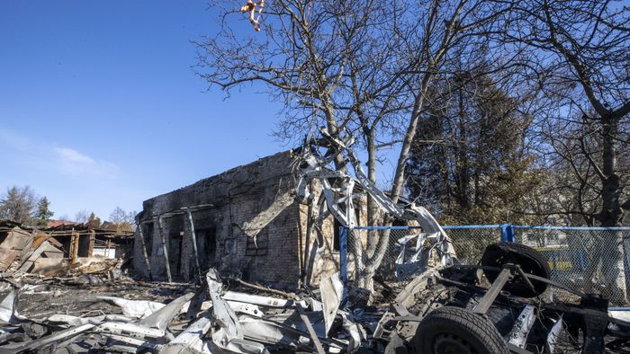 Damage in Kyiv amid Russian attacks