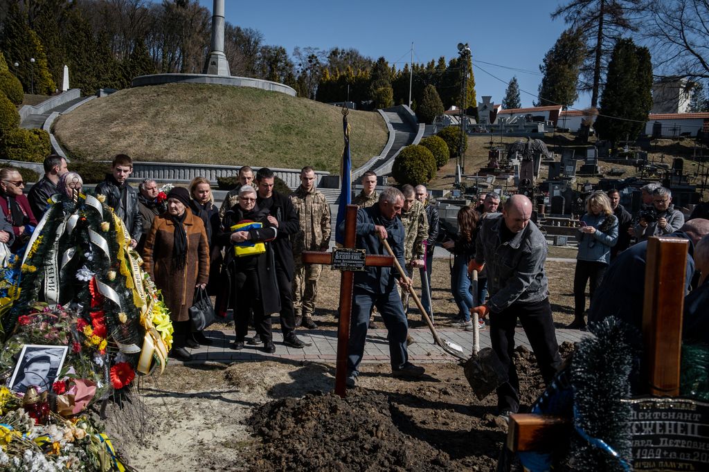 Funeral ceremony of a Ukrainian soldier in Lviv