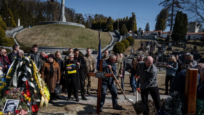 Funeral ceremony of a Ukrainian soldier in Lviv