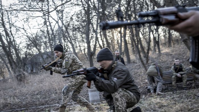 Volunteers' military training in Kyiv