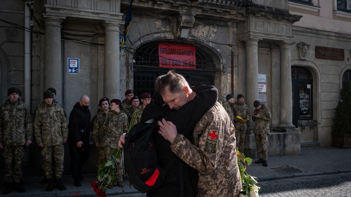 Funeral ceremony of a Ukrainian soldier in Lviv