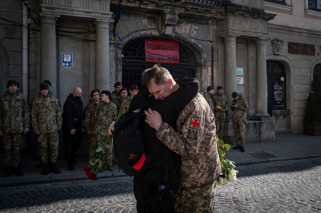 Funeral ceremony of a Ukrainian soldier in Lviv