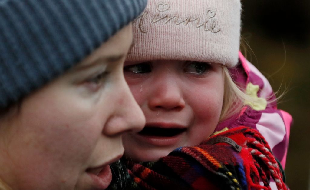 Ukrainian refugees crossing in Romania