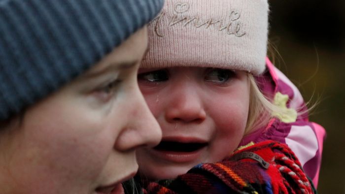 Ukrainian refugees crossing in Romania