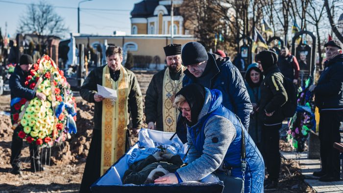 Funeral for deceased Ukrainian soldier in Kyiv