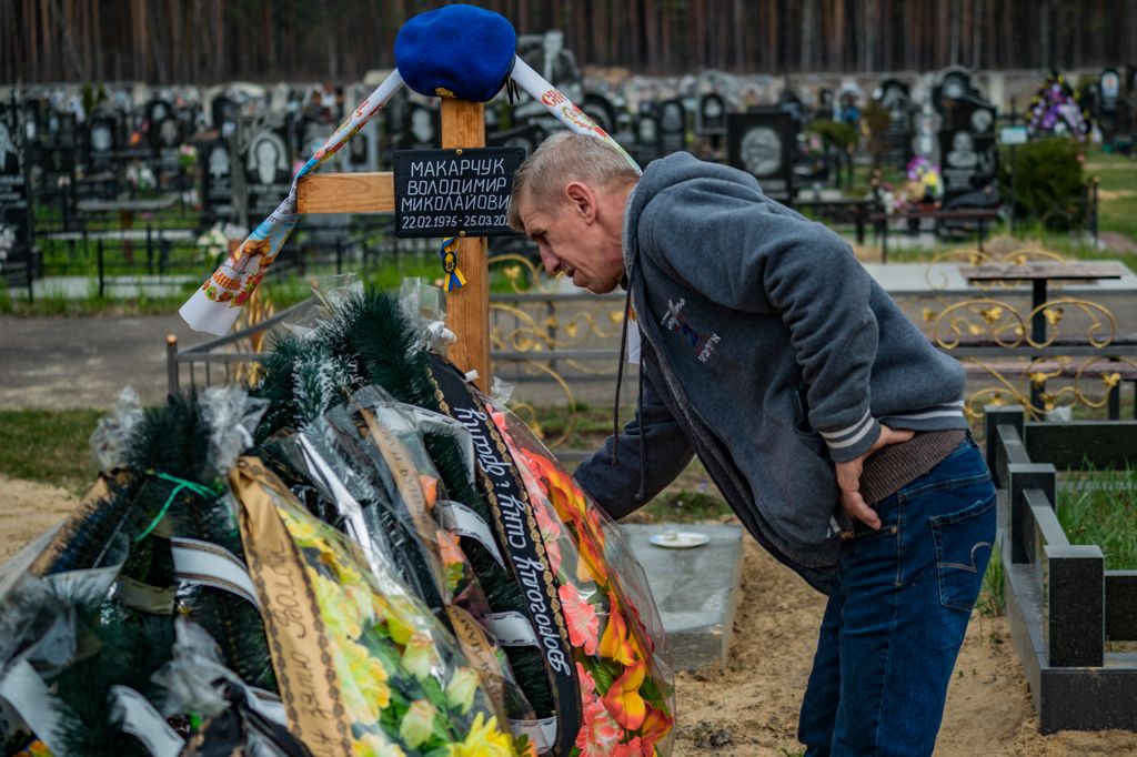 Graves Of Soldiers Killed During Russian Occupation In Slavutych, Ukraine