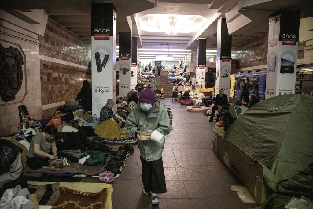 Metro stations have become the home of Kharkiv residents