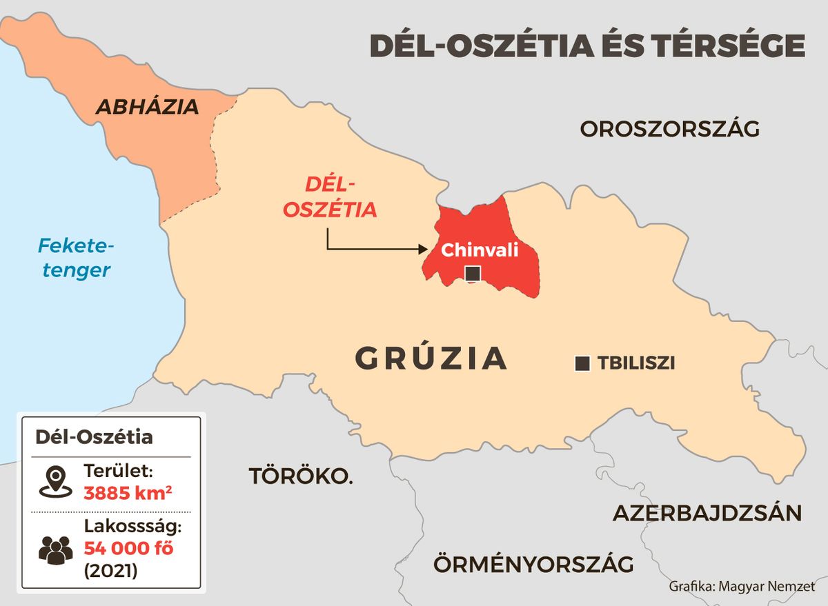 Dél-Oszétia és térsége térkép.