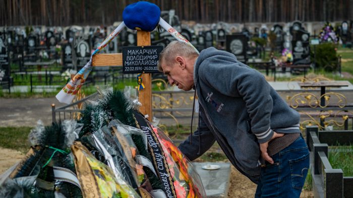 Graves Of Soldiers Killed During Russian Occupation In Slavutych, Ukraine