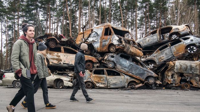 Civil Vehicles Destroyed In Combat During The Russian Invasion Of Ukraine