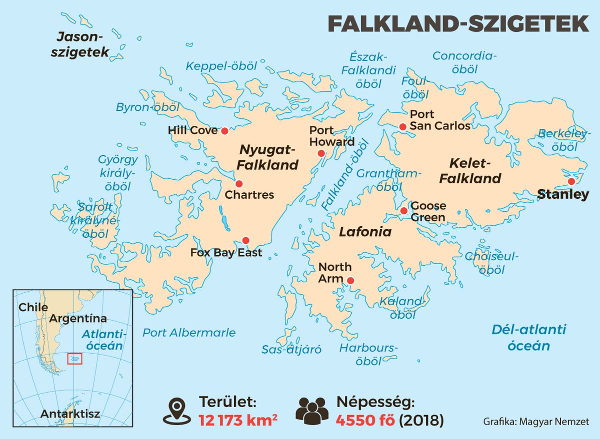 Falkland-szigetek térképe