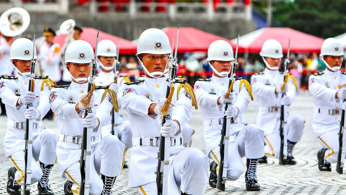 Taiwan: Tri-Service Honour Guards Perform during patriotic promotion event