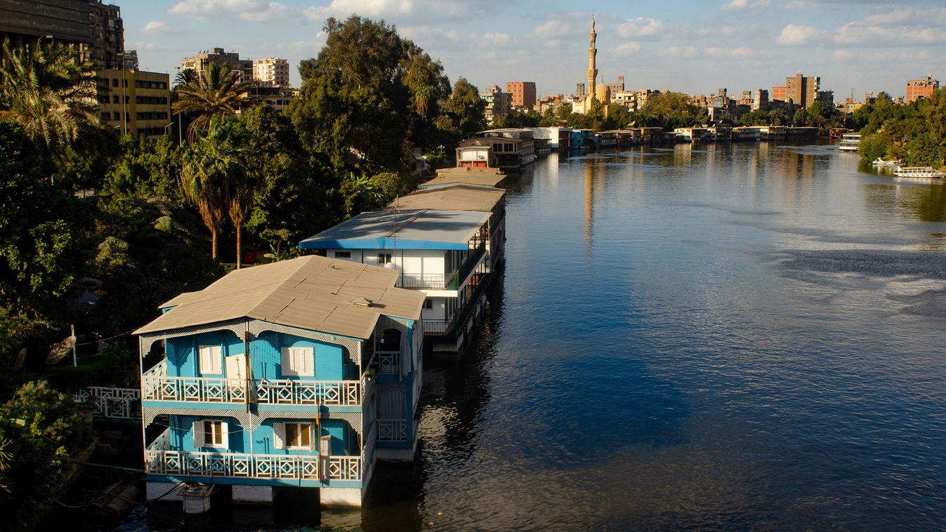 Floating House Boats on the River Nile in Zamalek