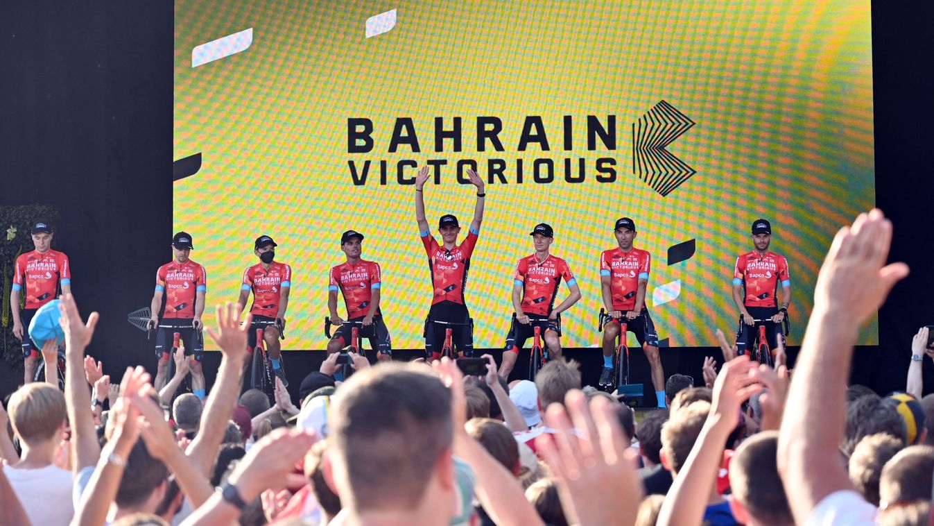 Team presentation ahead of the Tour de France in Copenhagen Bahrain Victorious