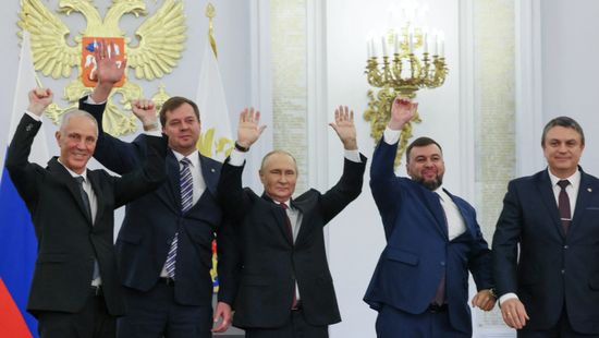 Vlagyimir Putyin bejelentette a négy ukrán régió elcsatolását