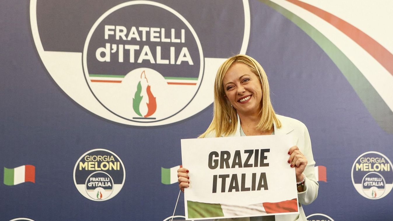 Giorgia Meloni celebrates victory in Italy