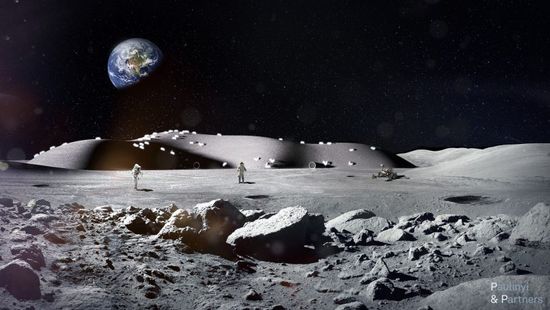 Holdkőzetből felépíthető űrbázis terveit mutatták be magyar építészek